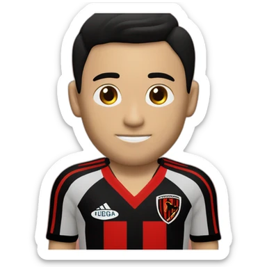 Liga Deportiva Alajuelense uniform no shields vertical bars color black red no shields sticker