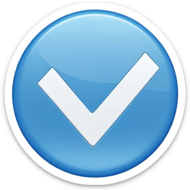 Give me a blue color round shape right emoji like verification tick sticker