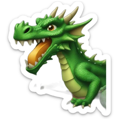 dragon with a mac book pro sticker