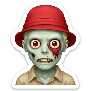 zombie in red hats sticker