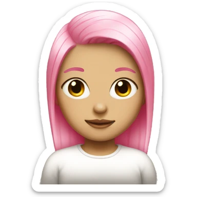 girl with bleach and pink hair higlights sticker
