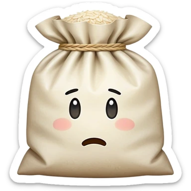 Sad bag of rice sticker