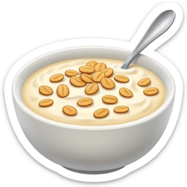 a plain bowl of wheat cereal with milk, there's nothing in the picture but a bowl of cereal sticker