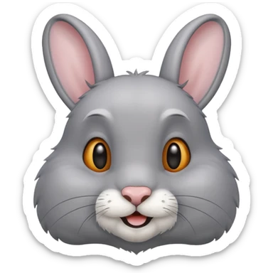 Head of a grey rabbit, smilling
 sticker