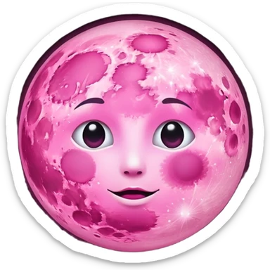 Pink moon sticker