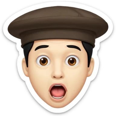 homme créole réunionnais  étonné  bouche ouverte avec chapeau sticker