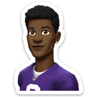 Lamar Jackson in his jersey at the casino sticker
