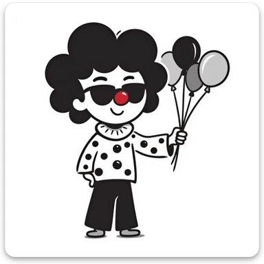 clown with sunglasses sticker