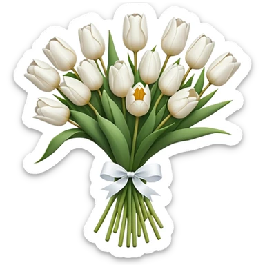 лwhite tulip bouquet sticker