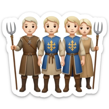 les villageois qui certains ont des fourches  sapé en moyen age sticker