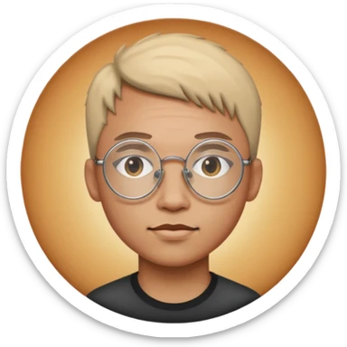 Circle glasses with a scar sticker