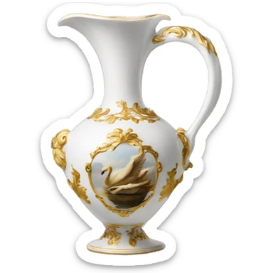 swan roccoco vase sticker