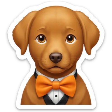 Labrador with orange bow tie, portrait sticker