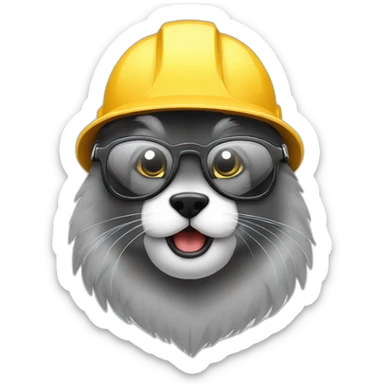 Ardilla con gafas y casco de ingeniero sticker