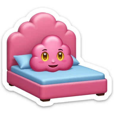 Hellrosa bett sticker