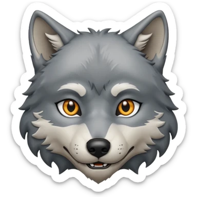 crea un avatar come personaggio lupo solo viso sticker