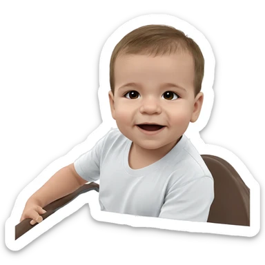 happy boy on white background sticker