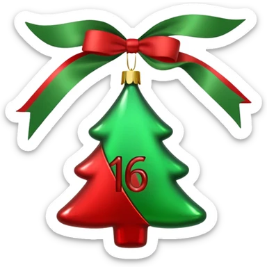 the numbers "1637" christmas festive  sticker
