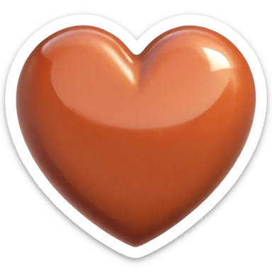 Terracotta glossy heart sticker