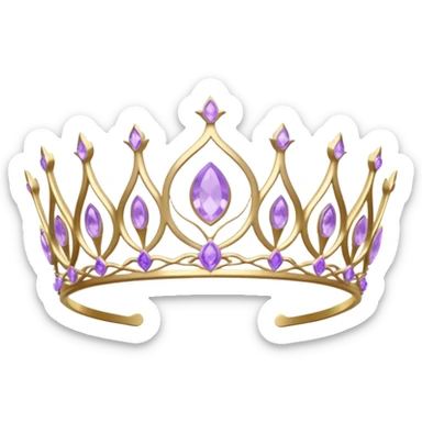 Elvish pastel purple Tiara-crown with lilac flowers and amethyst crystals adorning it  sticker
