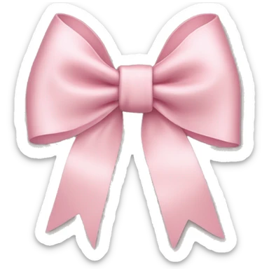 light pink ribbon bow sticker