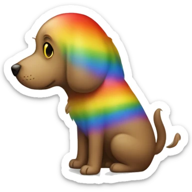 Dog pooping rainbows sticker