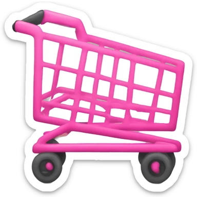 pink shopping cart sticker