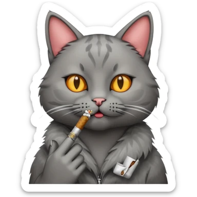 cat smoking blunt sticker