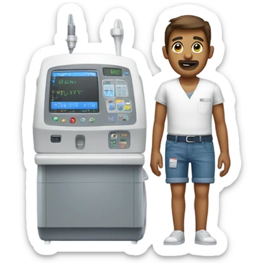 Dialysis machine wearing jorts  sticker