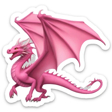 Realistic Pink dragon beautiful pretty high detail flying dragon  sticker