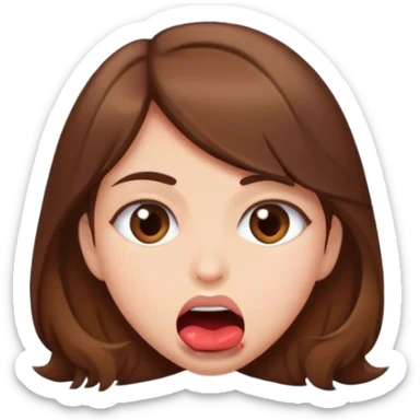 Girl with brown hair bitting bottom lip sticker