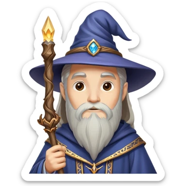 Un mago con un palo de hechizos sticker