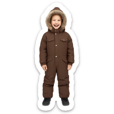 Kids winter overall brown  sticker