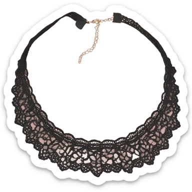 Black lace choker necklace sticker