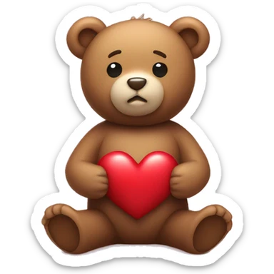 Teddy bear with a heart im arms sticker