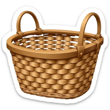 patterned empty wicker basket sticker