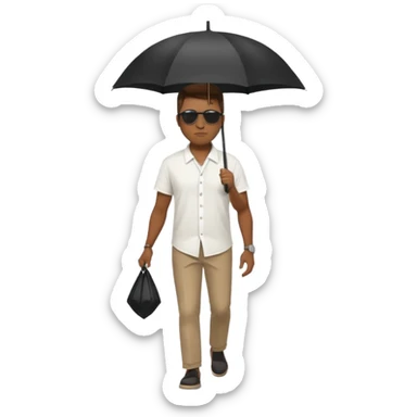 Street Umbrella Walker black man sticker