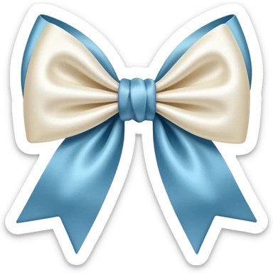 White cream bow sticker