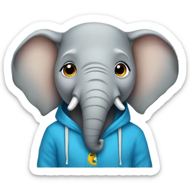 Elephant in a hoodie  sticker