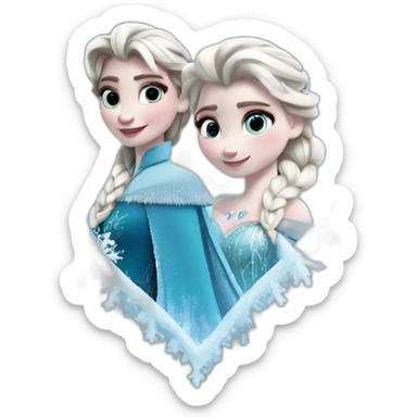 frozen detailed heart sticker