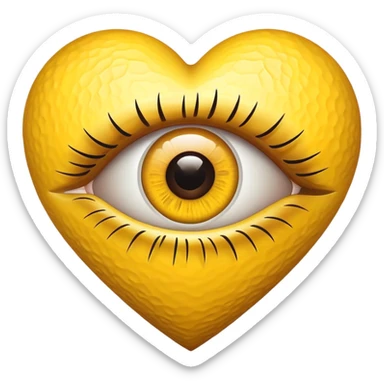 Eye inside yellow heart sticker