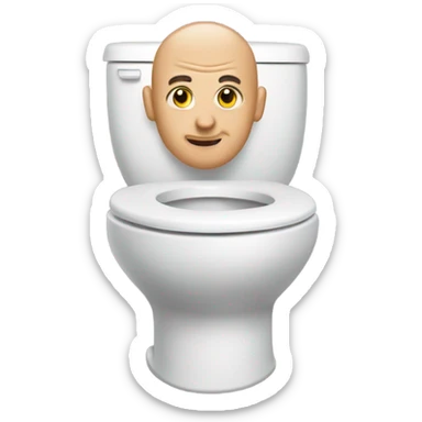 bald skibidi toilet sticker