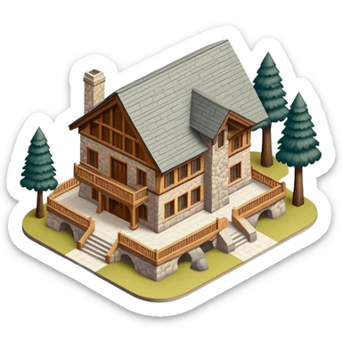 3d realistic isometric ahwahnee lodge yosemite sticker