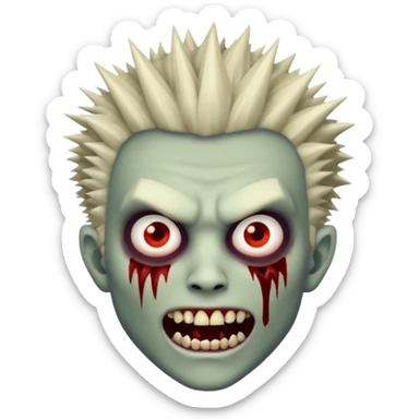 male teen with spiky hair zombie vampire sticker