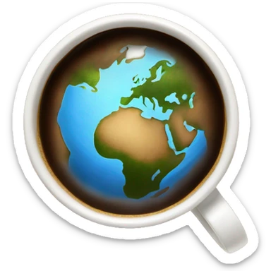 this same excat cup of coffe filed entirely withthe earth. it's content "the earth" shows. sticker