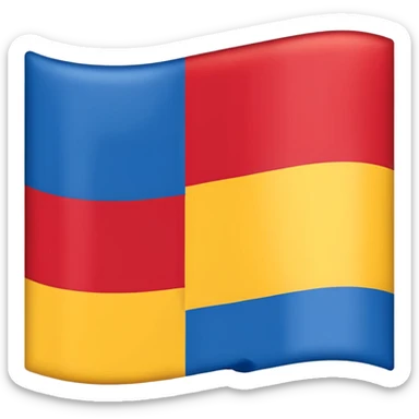 flag with three vertical bands: blue, red, and yellow, no text, bright colors sticker