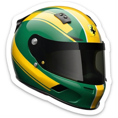 green and yellow ferrari f1 bell hp777 helmet sticker