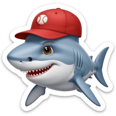 un requin avec une casquette sticker
