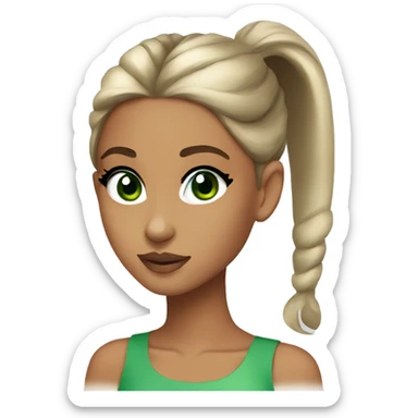 ariana grande with high ponytail  and green eyes  sticker