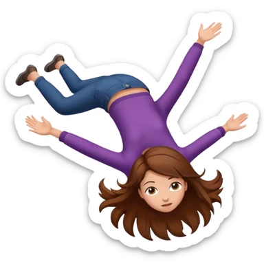 falling girl sticker
